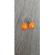 Boucles d'oreilles puce verre fusing millefiori orange