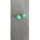 Boucles d'oreilles puce verre fusing millefiori verte