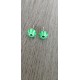 Boucles d'oreilles puce verre fusing millefiori verte