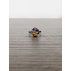 Bague verre fusing multicolor rayé