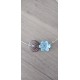 Blue and white ceramic flower necklace wedding stainless steel evening