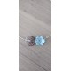 Collier fleur céramique bleu violine et brun bllanc mariage soirée acier inoxydable