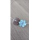 Blue and white ceramic flower necklace wedding stainless steel evening