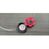 Red and white ceramic flower necklace wedding stainless steel evening