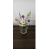 Pique fleurs blanc pour verre standard. Création artisanale en faïence émaillé