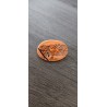 Broche ovale en faïence artisanale impression feuille sur acier inoxydable made in france vendée