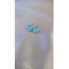 Boucles d'oreilles puce verre fusing bleu clair Dichroic acier inoxydable