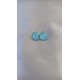 Boucles d'oreilles puce verre fusing bleu clair Dichroic acier inoxydable
