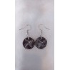 Boucles d'oreilles fantaisie céramique rondes terre noir