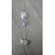 Pendentif oiseau à pois faïence émaillé céramique artisanale made in france
