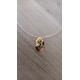 Pendentif femme verre fusing millefiori orange et jaune créatrice bijoux artisanaux vendée