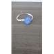 Bracelet bleu sur cuir, verre dichroïque artisanale sur cuir et acier inoxydable made in france vendée