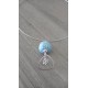 Collier perle bleu violine céramique sur chaine d'acier inoxydable.