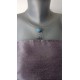 Collier perle bleu violine céramique sur chaine d'acier inoxydable.