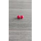 Boucles d'oreilles puce verre fusing millefiori rouge transparent