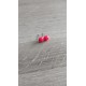 Boucles d'oreilles puce verre fusing millefiori rouge transparent