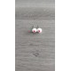 Boucles d'oreilles verre fusing millefiori blanche transparentes rouge