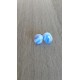 Boucles d'oreilles puce verre fusing bleu ciel acier inoxydable