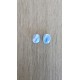 Boucles d'oreilles puce verre fusing bleu ciel acier inoxydable