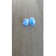 Boucles d'oreilles puce verre fusing bleu ciel acier inoxydable