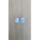 Boucles d'oreilles puce verre fusing bleu ciel acier inoxydable
