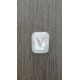 Bague fantaisie verre fusing blanc rouge dichroic acier inoxydable