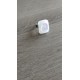 Bague fantaisie verre fusing blanc rouge dichroic acier inoxydable