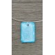Light blue dichroic pendant with fusing glass reflection handmade vendée creation