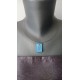 Light blue dichroic pendant with fusing glass reflection handmade vendée creation