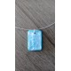 Light blue dichroic pendant with fusing glass reflection handmade vendée creation