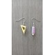 Boucles d'oreilles céramique bleu et blanc