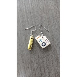Boucles d'oreilles ardoise crayon cadeau maitresse