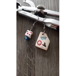 Boucles d'oreilles ardoise crayon cadeau maitresse