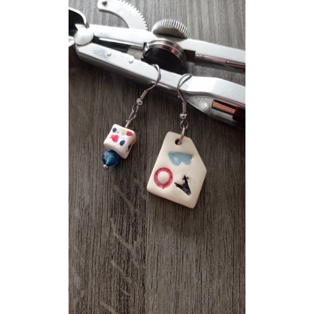 Boucles d'oreilles ardoise crayon cadeau maitresse