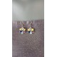 Boucles d'oreilles colorés forme fleur de faïence céramique multicolore