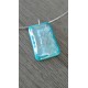 Pendentif verre fusing dichroïque turquoise créatrice vendée