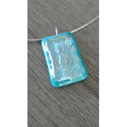 Pendentif verre fusing dichroïque turquoise créatrice vendée