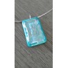 Pendentif artisanale verre fusing dichroïque turquoise créatrice vendée
