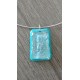 Pendentif verre fusing dichroïque turquoise créatrice vendée