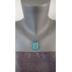 Pendentif verre fusing dichroïque turquoise créatrice vendée