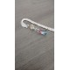 Green ceramic bookmark, liberty fabrics and silver metal