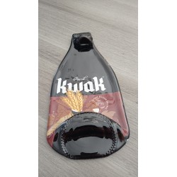 Plat pour l'apéritif en bouteille de verre recyclé marron sérigraphié