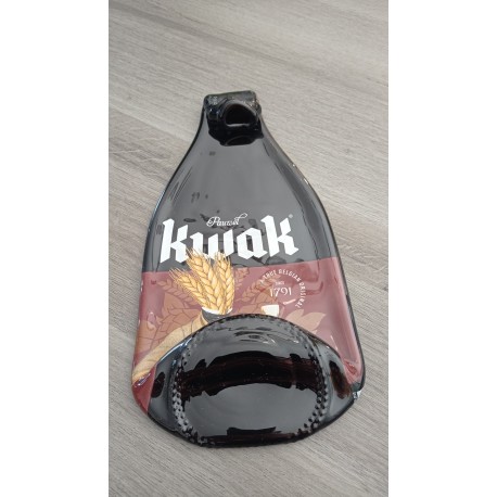 Plat pour l'apéritif en bouteille de verre recyclé marron sérigraphié