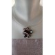 Collier céramique puzzle rose turquoise blanc et noir