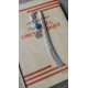 Ceramic turquoise and silver metal bookmark