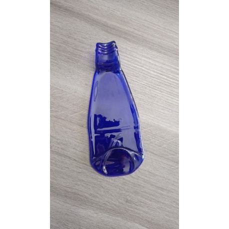 Décoration Repose cuillère bleu en bouteille de verre recyclé, fondue en Vendée 
