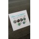 Les insolites : Boucles d'oreilles puce verre fusing millefiori bleues vertes et blanches fleurs