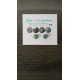 Les insolites : Boucles d'oreilles puce verre fusing millefiori bleues vertes et blanches fleurs