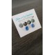 Boucles d'oreilles puce verre fusing millefiori bleu marbré