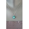 Turquoise pendant effects glass fusing dichroic craft creation vendée